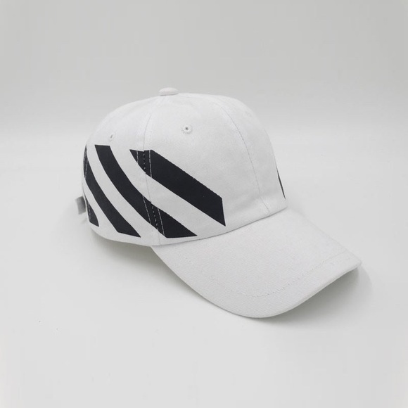 off white diagonal baseball cap